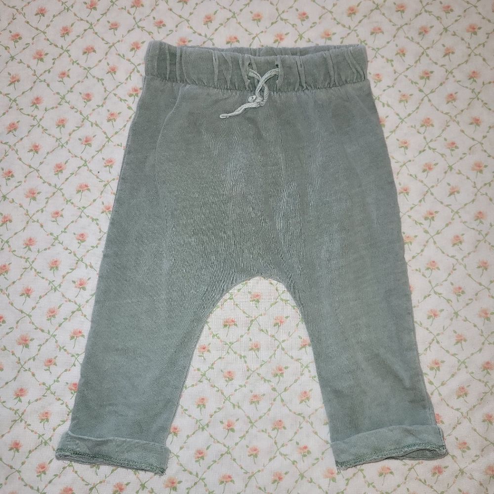 Nordstrom Size 9-12M Green organic cotton drawstring pants